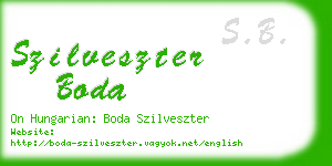 szilveszter boda business card